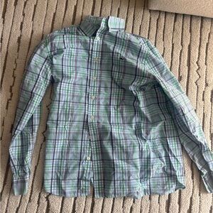 Vineyard Vines Blue and Green Plaid Button Down Shirt